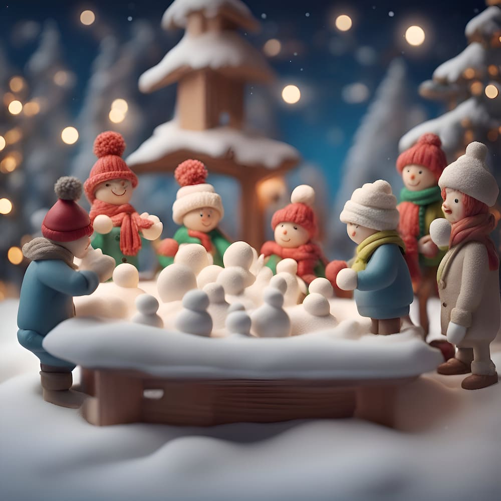merry christmas happy new year greeting card little people winter forest holiday background selective focus BEAUTY CENTER